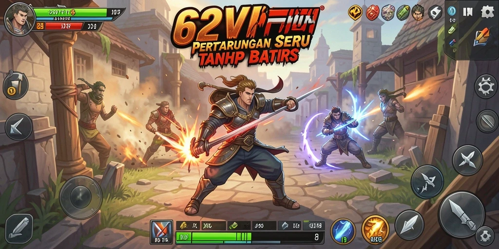 Gameplay seru dan menegangkan dari 62VIP dalam pertarungan.