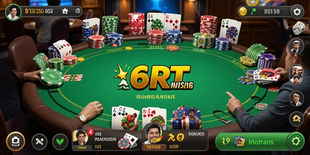 Tampilan gameplay <strong>6RT</strong> yang seru dan menarik dalam permainan Poker.