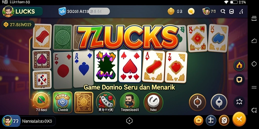 Tampilan seru saat bermain Domino di 77LUCKS.