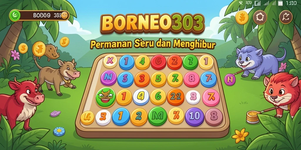 Screenshot gameplay seru BORNEO303, menampilkan pemain berinteraksi dalam permainan Bingo.
