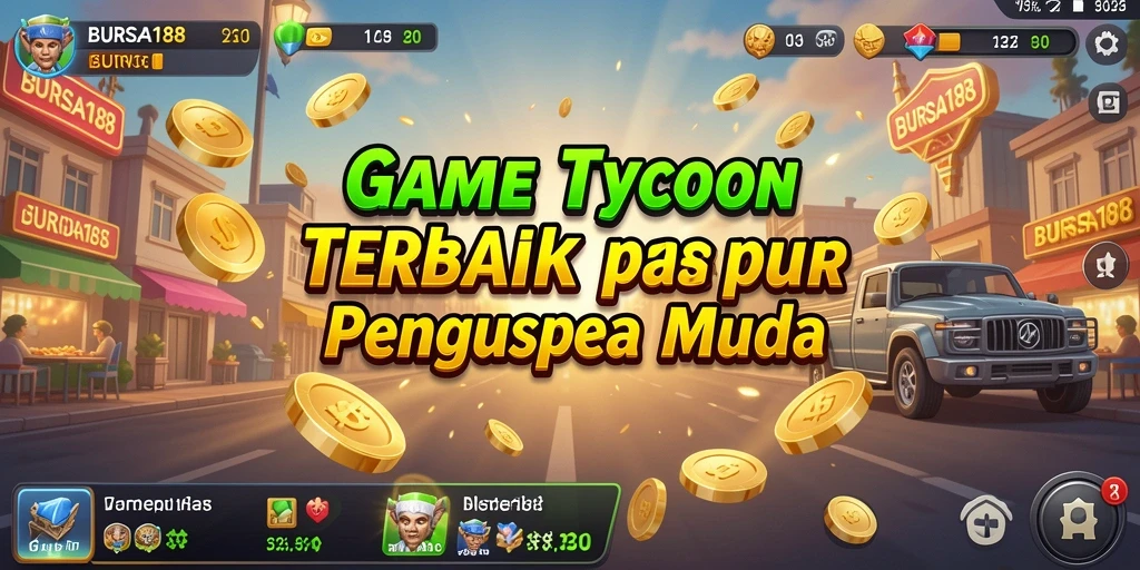 Tangkapan layar gameplay BURSA188 menampilkan simulasi bisnis yang menarik.