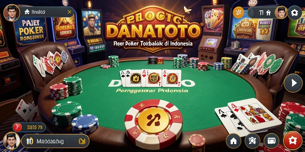 Tampilan gameplay Poker yang mendebarkan dan interaktif.