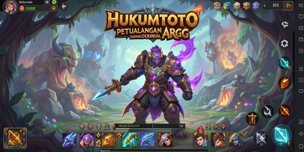 Screenshot gameplay HUKUMTOTO dengan pertarungan yang seru.