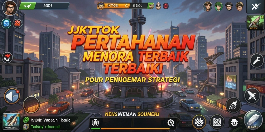 Tampilan dinamis permainan Tower Defense JKTOK yang menawan.