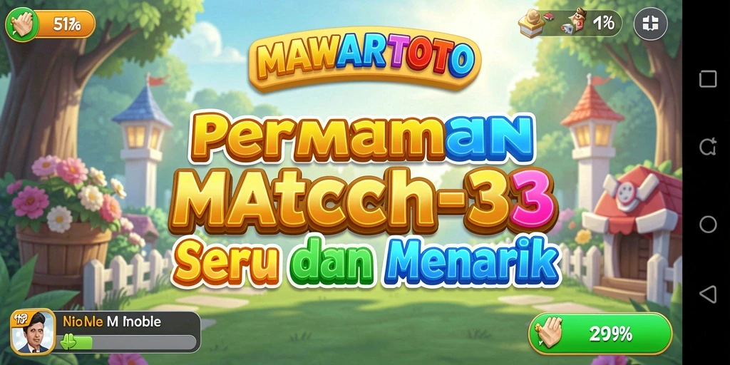Screenshot utama MAWARTOTO menampilkan gameplay match-3 yang menarik.