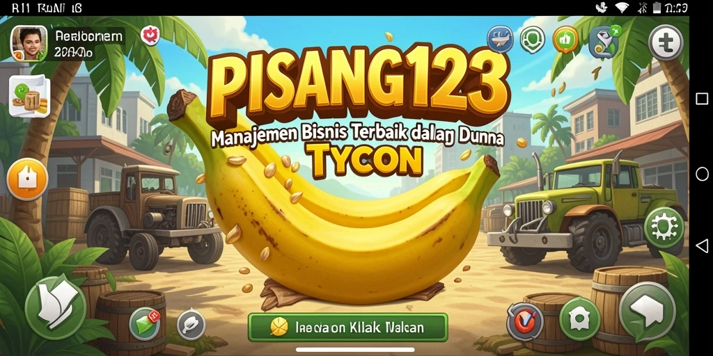 Gambar tampil gameplay seru PISANG123 dengan elemen Bisnis Tycoon.
