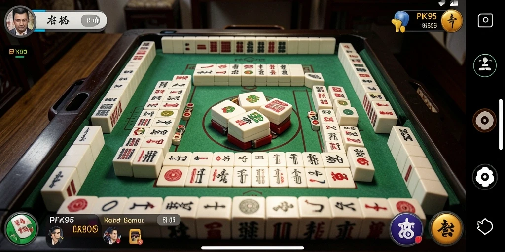 Tampilan menawan dari gameplay Mahjong di PK95 yang mengasyikkan.