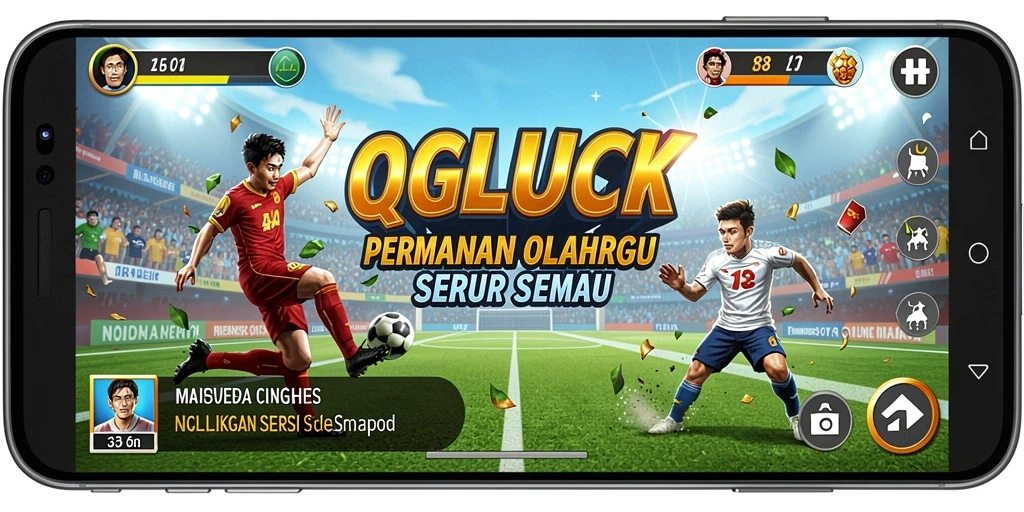 Tampilan gameplay menarik dari QGLUCK dengan kompetisi olahraga.