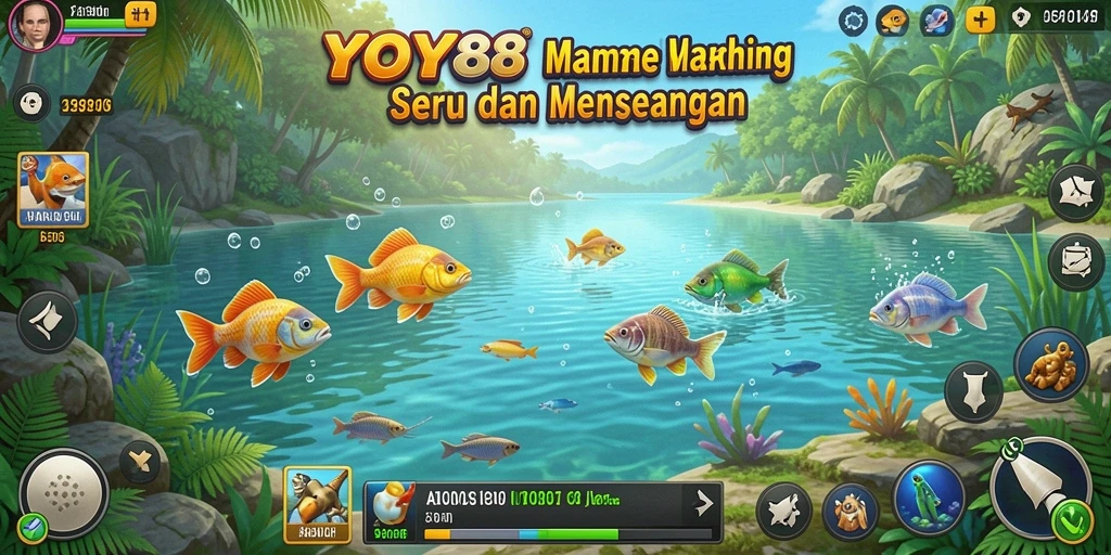 Tampilan gameplay menakjubkan dalam YOYO88 saat menangkap ikan.
